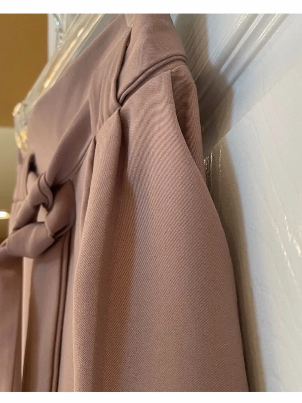 Grace Karin Women’s Paperbag Tie Waist Ankle Pants Size Small Taupe Bow Detail